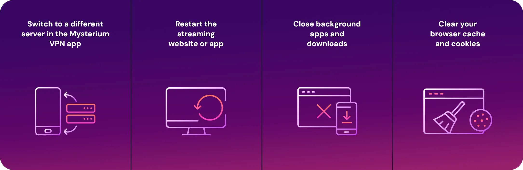 Illustration showing different solutions to fix Canadian TV not working